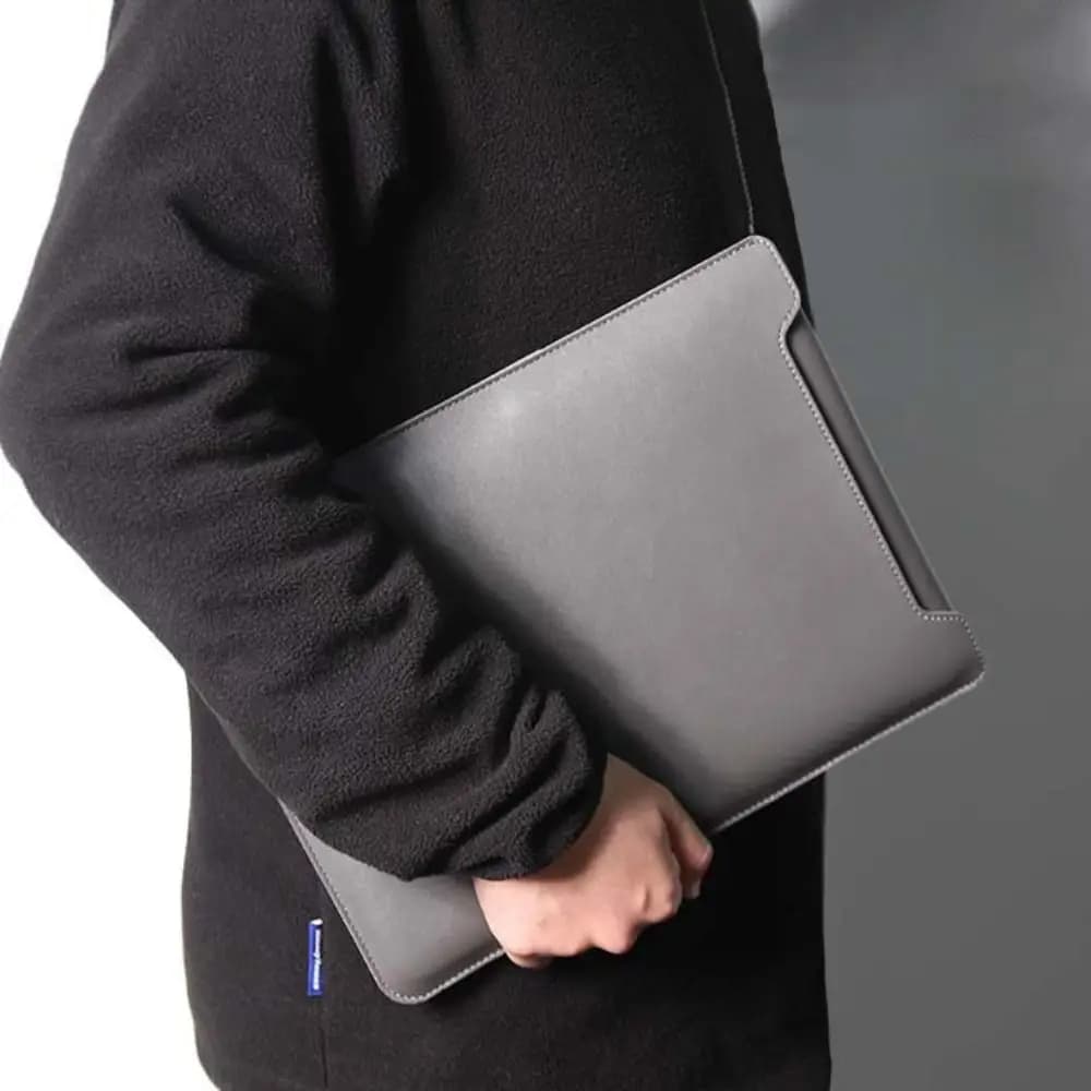 Borsa per laptop portatile dal design moderno Borsa per computer impermeabile da 13,3/15 pollici Custodia per laptop in pelle PU tinta unita Business