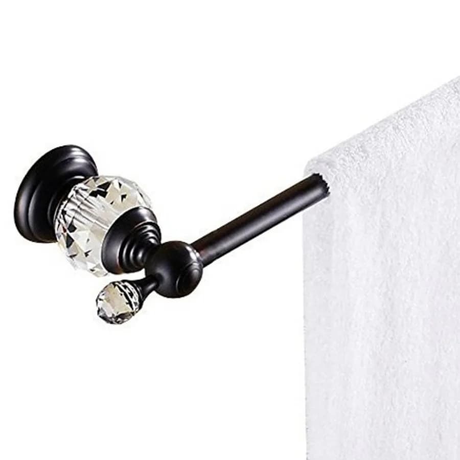 Portasciugamani doppio da bagno serie Luxury Crystal, montato a parete, 60 cm (23,62 pollici)