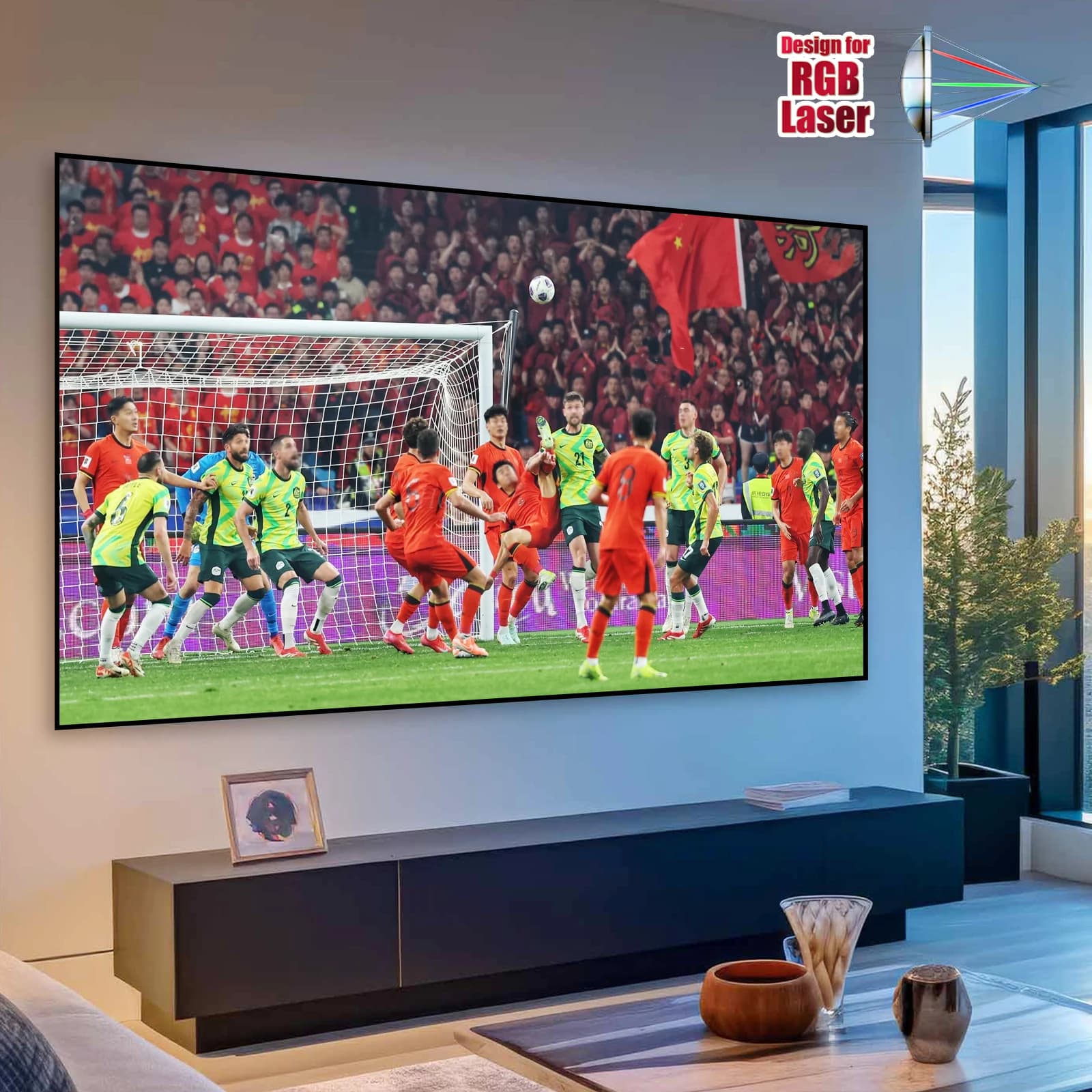 3C Anti-Speckle Projection Screen Tri-color Laser Projector Fixed Frame Screen for Hi-s-e n se C3 Ultra Dangbei S7 ultra