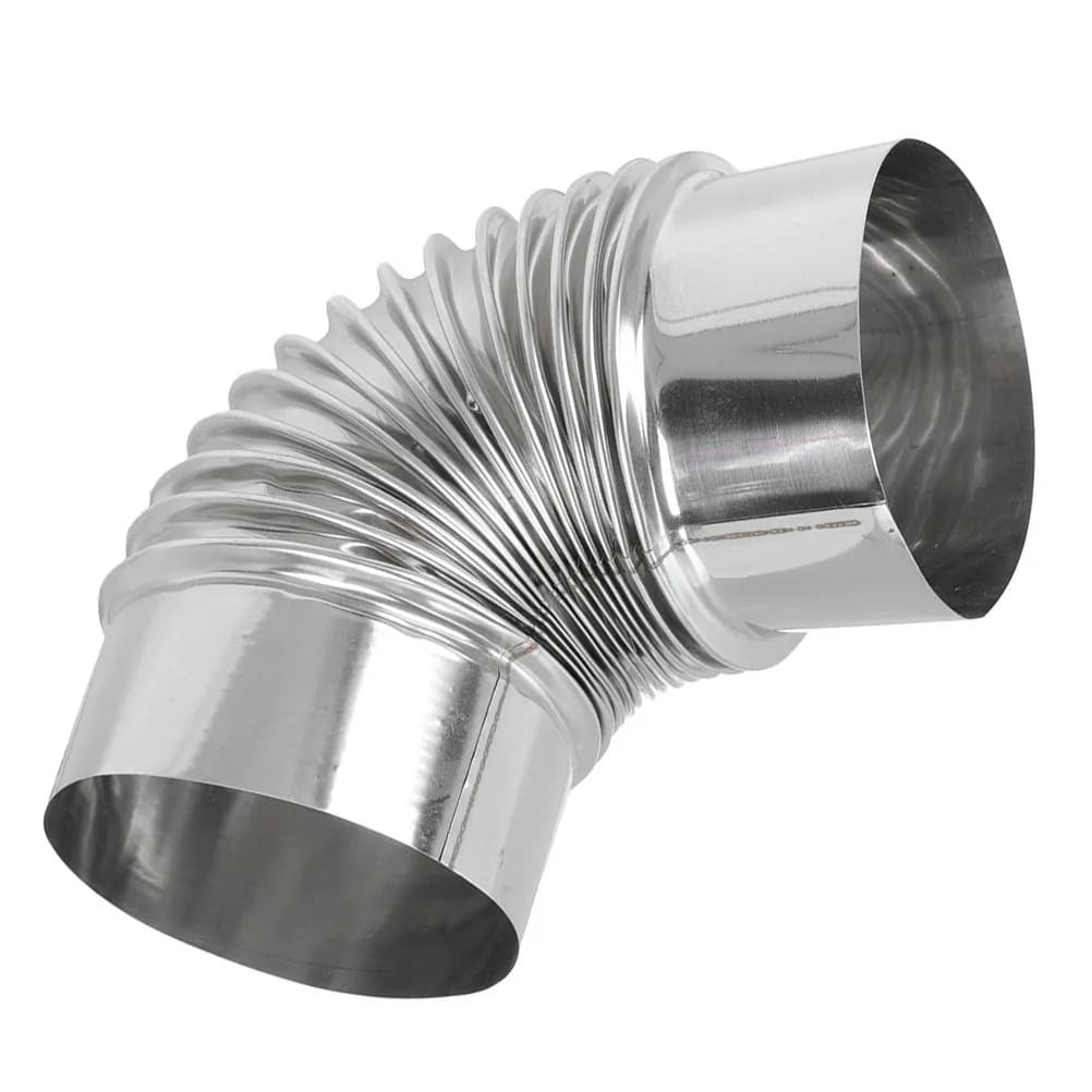 Stainless steel chimney elbow, precision processing, lightweight, for kitchen, wood stove, ventilation tube, dryer, outdoor camping