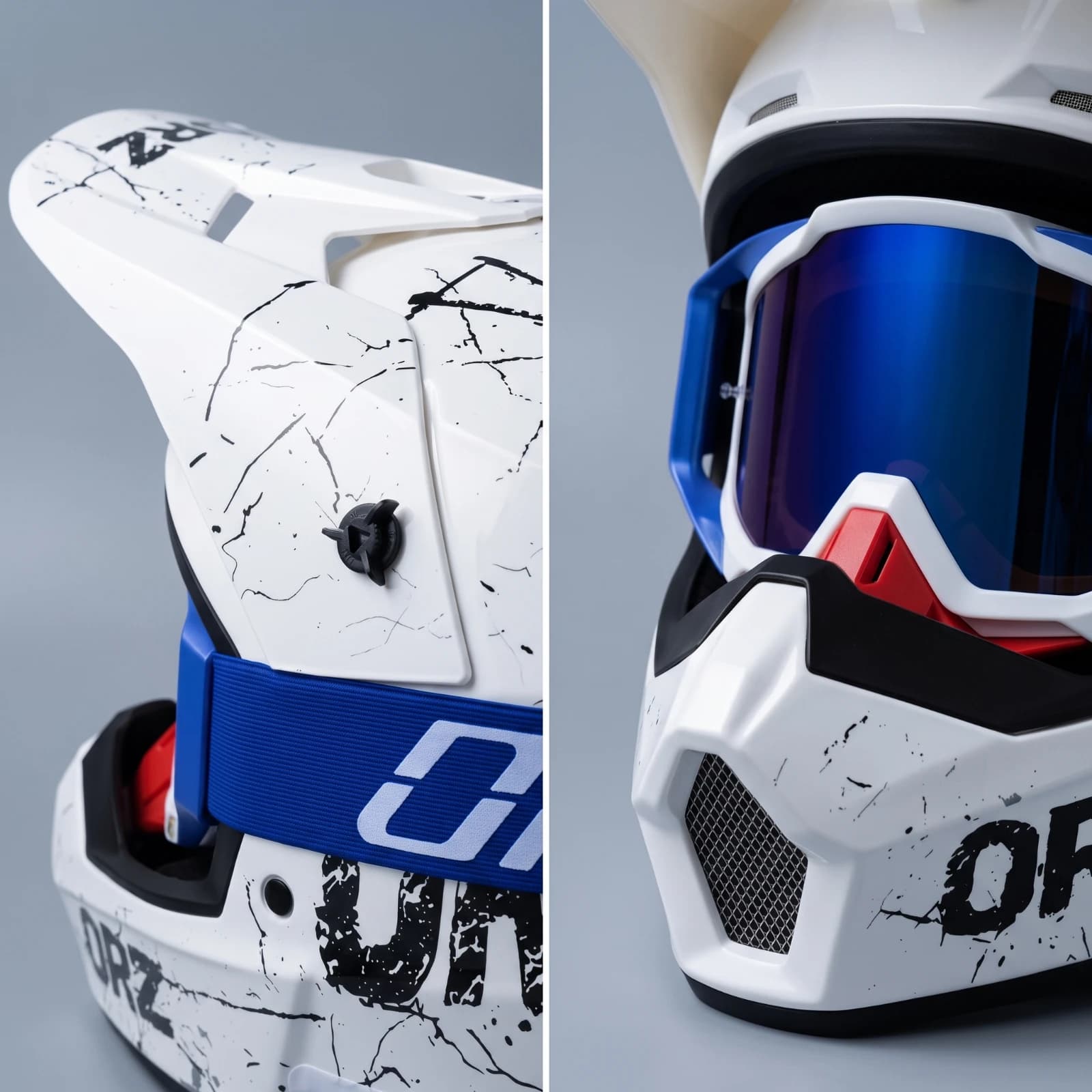 Dirt Bike Helmet with Goggles Comfortable Full-Face Helmet with Visor Lightweight Breathable for Riders, Motocross