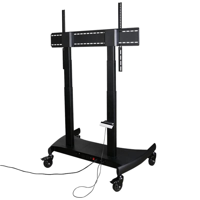Motorized Steel Floor Stand for TV/Monitor with Swivel-Office Use