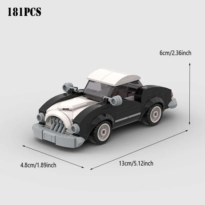 181 pezzi di blocchi di costruzione, educazione creativa, auto vintage classiche, assemblaggio, puzzle fai da te, modelli di giocattoli di auto MOC, regalo di compleanno per bambini