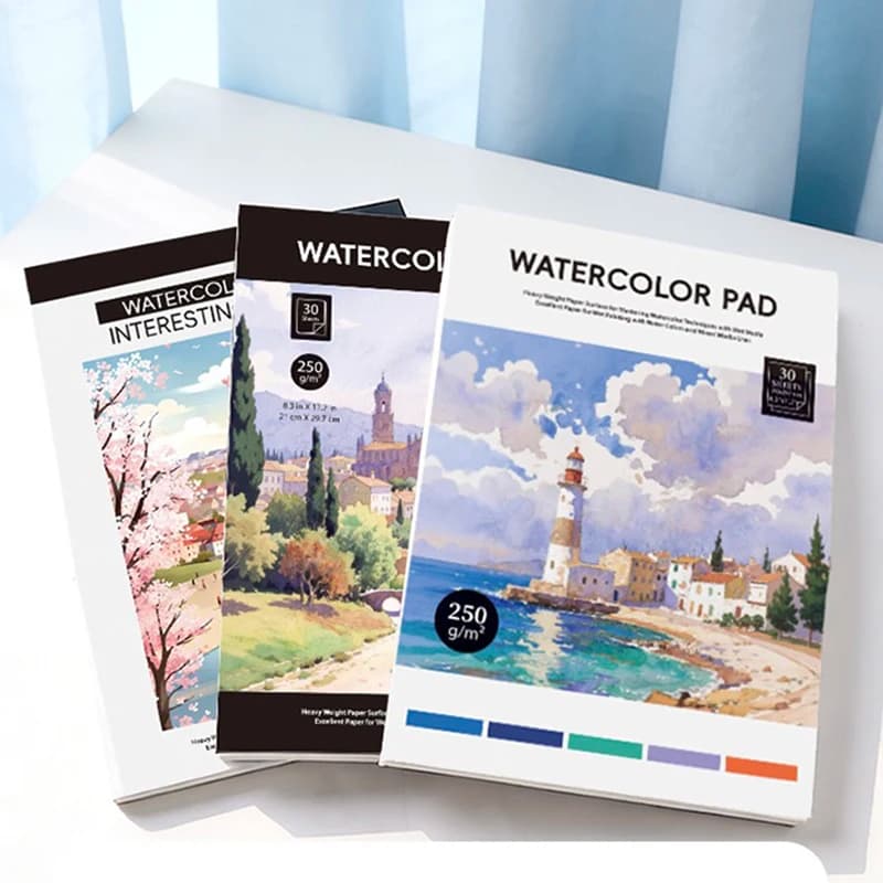 Hard card Watercolor Notebook 30 sheets Drawing Notebook Sketchbook Portable Thick Cover Coloring Book Oil Paint Gouache Art