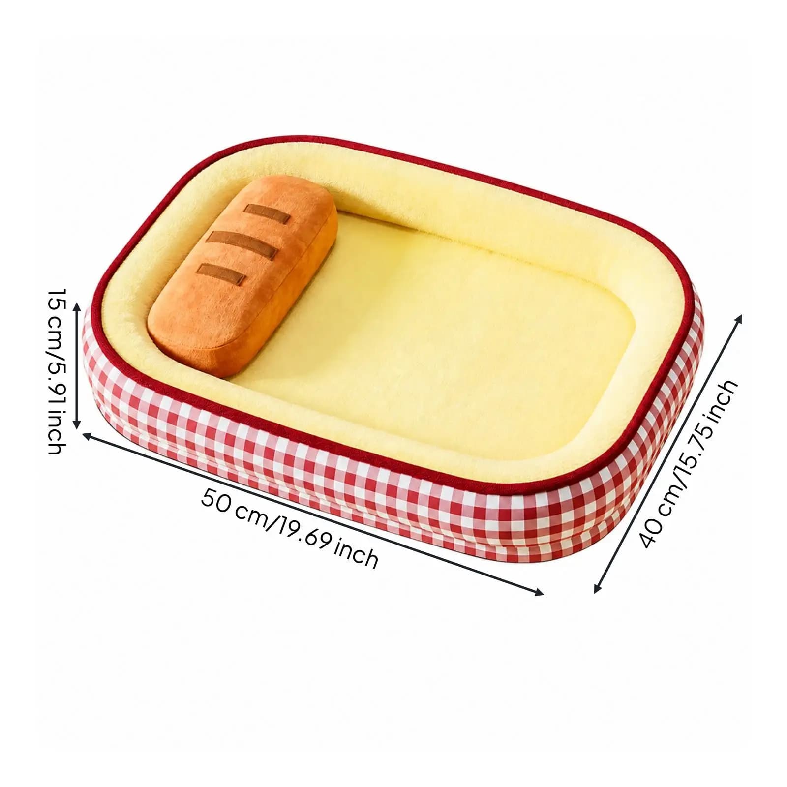 Fluffy Industrial Sofa Pet Bed for Medium Dogs with Orange Toy Pillow Washable Four Season Design