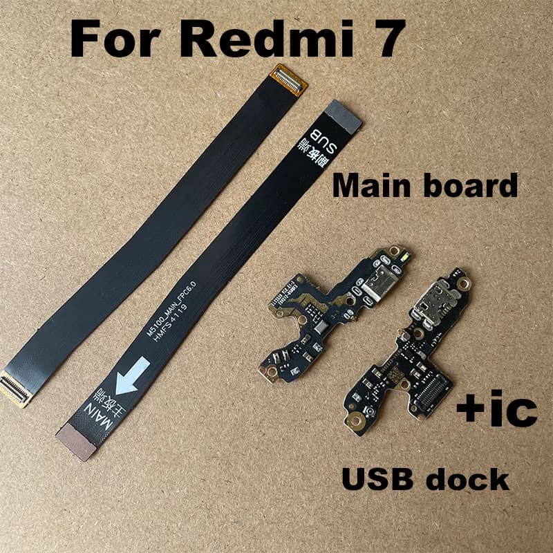 Per Xiaomi Redmi 7 USB Dock di ricarica Port Mian Mother Mic microfono Fast Connector Board Flex Cable Parts sostituzione