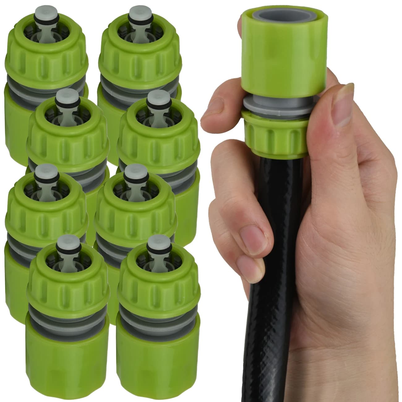 10-20 Pezzi Connettore Rapido per Tubo da Giardino 1/2 3/4 Pollici, Raccordo per Tubi, Connettore per Interruzione Acqua, Lavaggio Auto, Giunto di Riparazione per Tubi Irrigazione 16mm