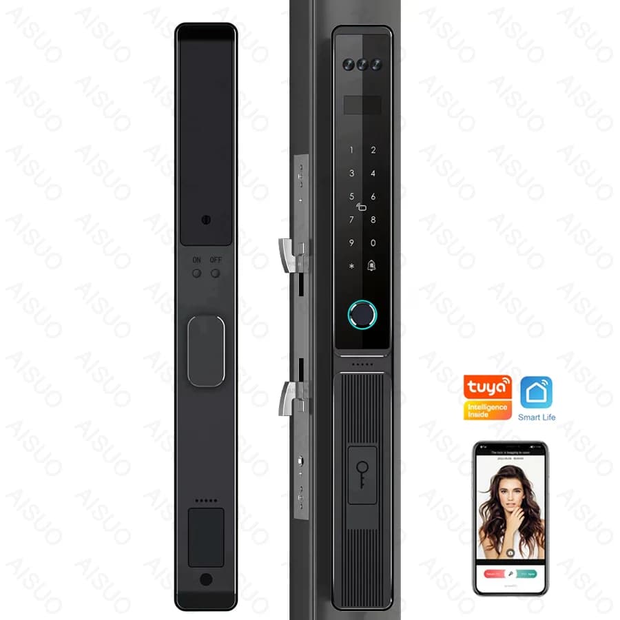 Aisuo Il nuovo elenco Smart Lock Tuya Wifi completamente automatico con precisione CNC e riconoscimento facciale Smart Door Lock