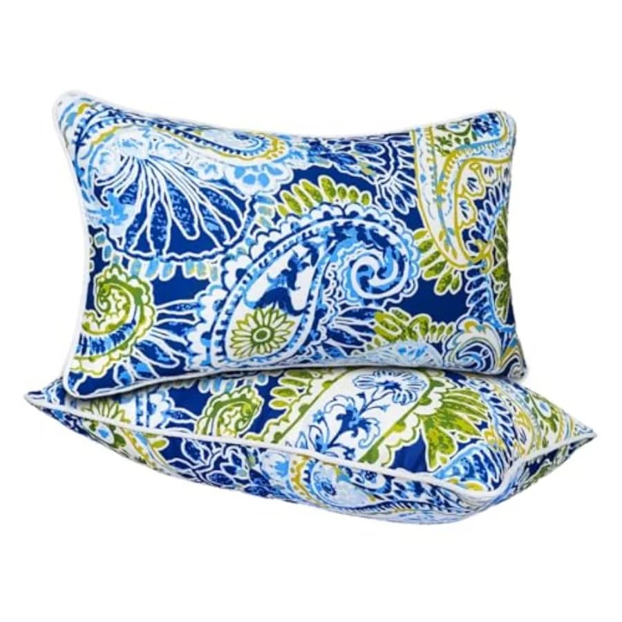 Cuscino di supporto lombare - Cuscini idrorepellenti con motivo Paisley e inserto per sedia da ufficio, sedile auto, mobili da esterno 12x20 pollici