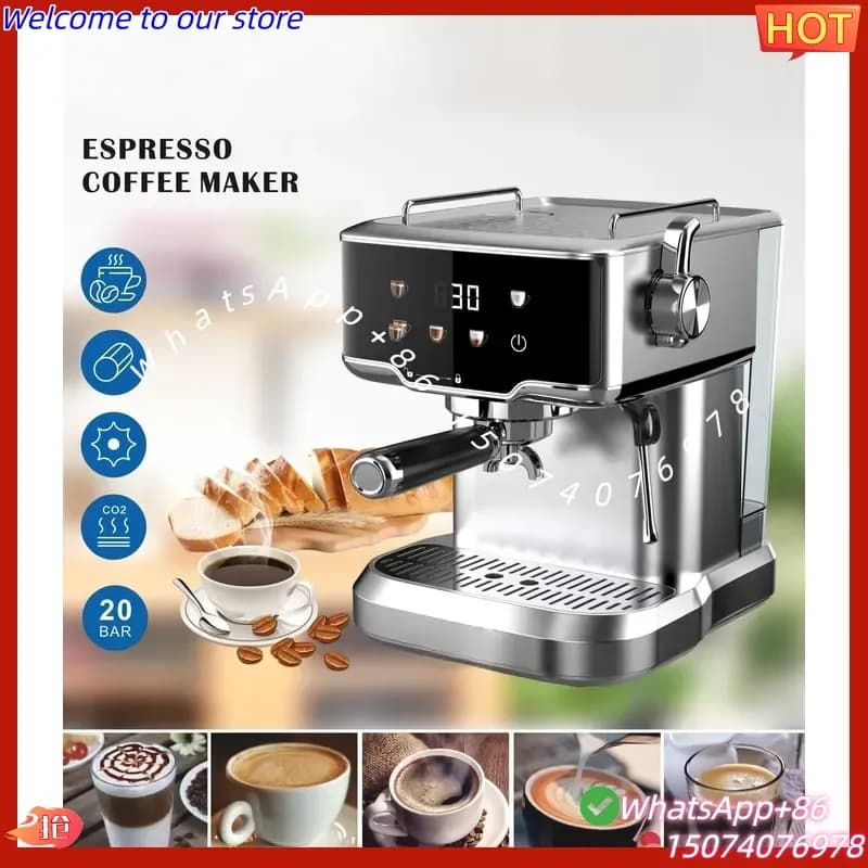 2026New style Factory 1350W Portable Stainless Steel Semi- Automatic Commercial 20 bar 2L Espresso Coffee Maker Machine