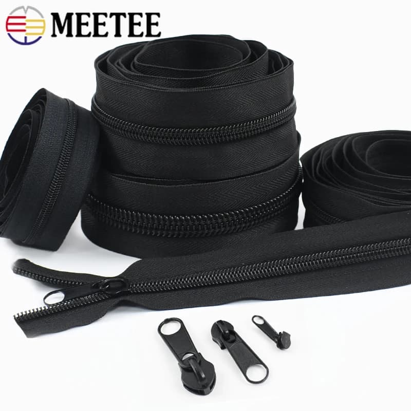 1-5M 3 # 5 # 8 # 10 # Cerniere in nylon al metro Zaino Chiusura per bagagli Zip Cursore Tenda Sostituisci kit di riparazione Zip Accessori per cucire