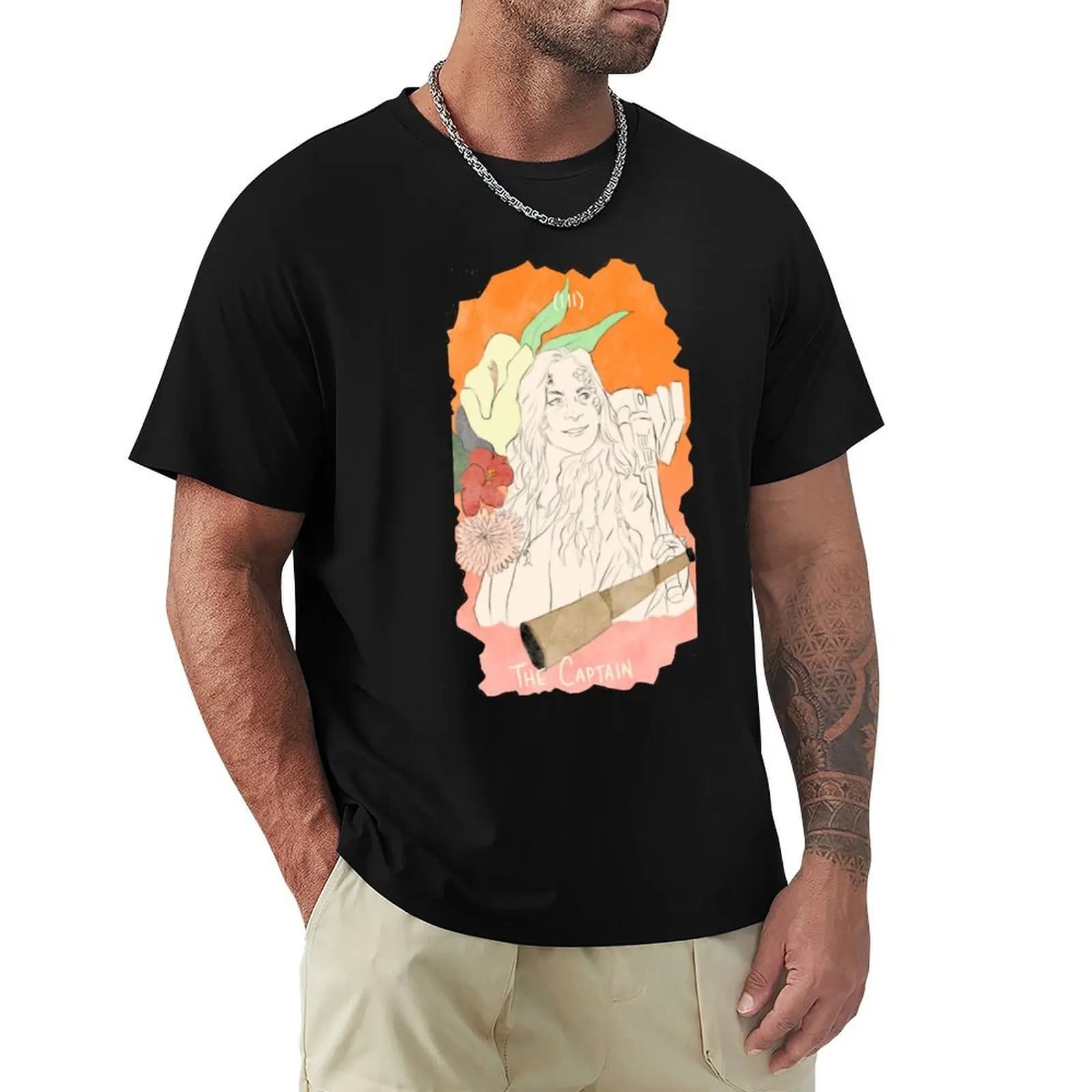 T-shirt The Captain - Pirate Tarot Card, T-shirt casual resistente all'acqua
