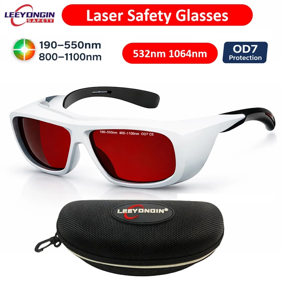 Laser Safety Goggles OD7 Eyewear 532nm 1064nm Fiber for Engraver Cutter Marking DIY Workshop CNC Machine Eye Protection Glasses