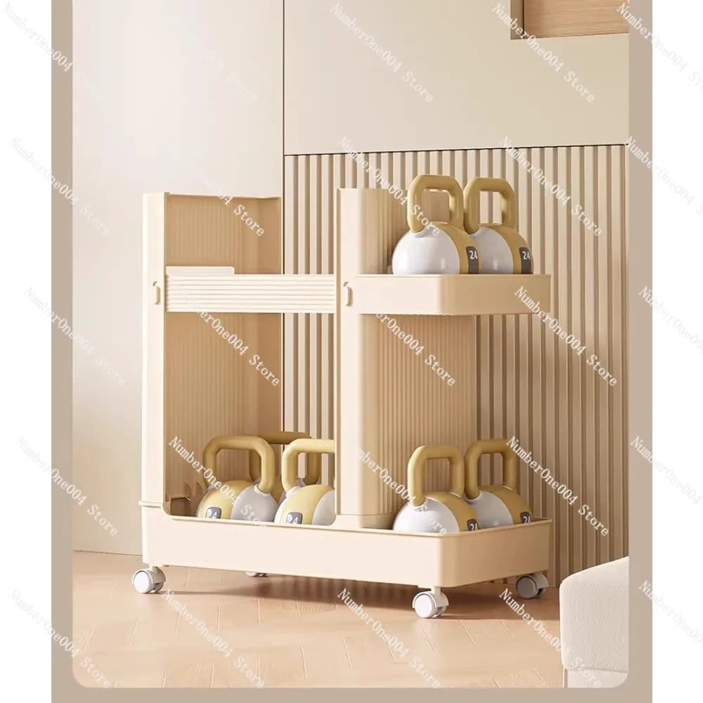 Cestino portaoggetti per tappetino da yoga Ruota per attrezzature per il fitness Rack di stoccaggio Strumenti sportivi per la casa Organizzazione di artefatti Scaffale mobile