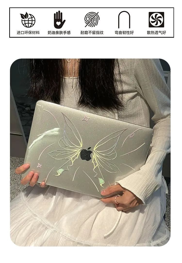 Custodia Rigida Colorata con Glitter e Fiocco per MacBook Neo 13 2026 Air 15 M4M3, Custodia per MacBook Pro 14 M1 M2 M5 14 16, Accessori Y2K
