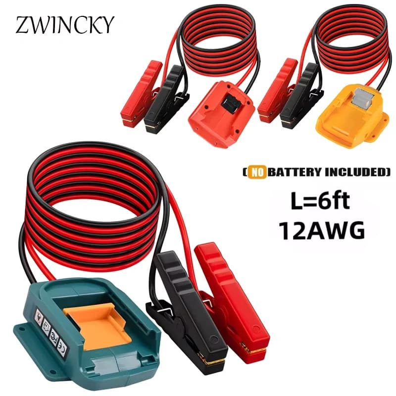 Avviatore di Emergenza per Makita DeWalt Milwaukee, Cavo di Avviamento per Auto con Batteria al Litio 18V, Adattatore di Alimentazione di Emergenza per Auto Fai-da-Te