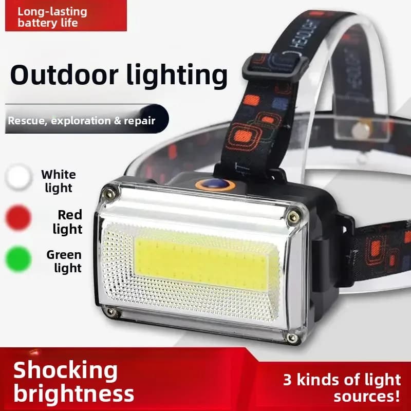 High Brightness LED Front Lamp, Working Lamp with Large Worn and Rechargeable COB Projector, Bicycle Light, Mine Lamp, Beekeeping Lamp