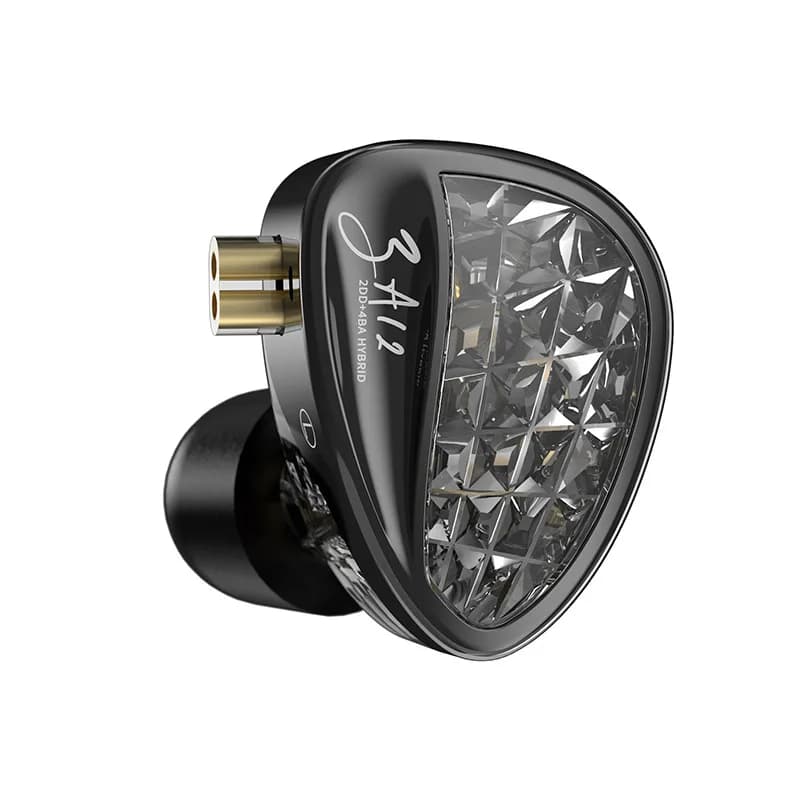KZ ZA12 Hybrid 2DD+4BA, Monitor In-Ear Cablati, Hifi Headphones with Custom Adjustable, Sports Audibles with Noise Cancellation, Gaming Headphones