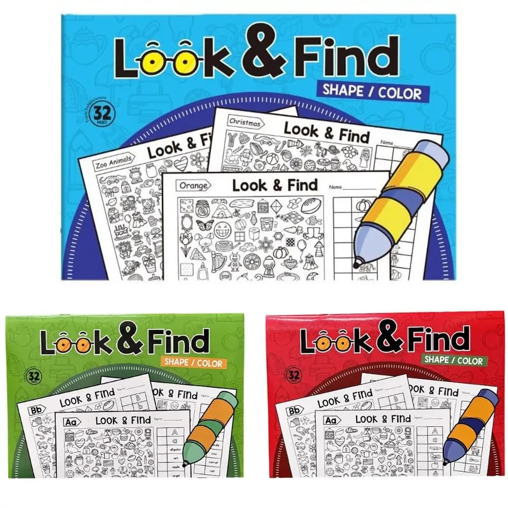 Cerca e Trova: Gioco per Bambini di Ricerca Oggetti, Libro da Colorare Divertente per Concentrazione, Attenzione e Percezione Visiva, 32 Pagine