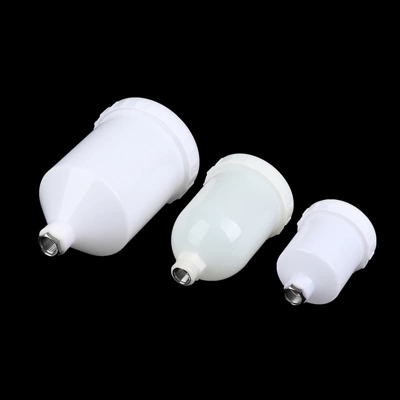 Vendita calda 125/250/600ml Plastica Spray Vernice Tazza Spruzzatore Tazza Aria Gravity Feed Vernice Spray Pot Filettatura connettore per parti di spruzzo