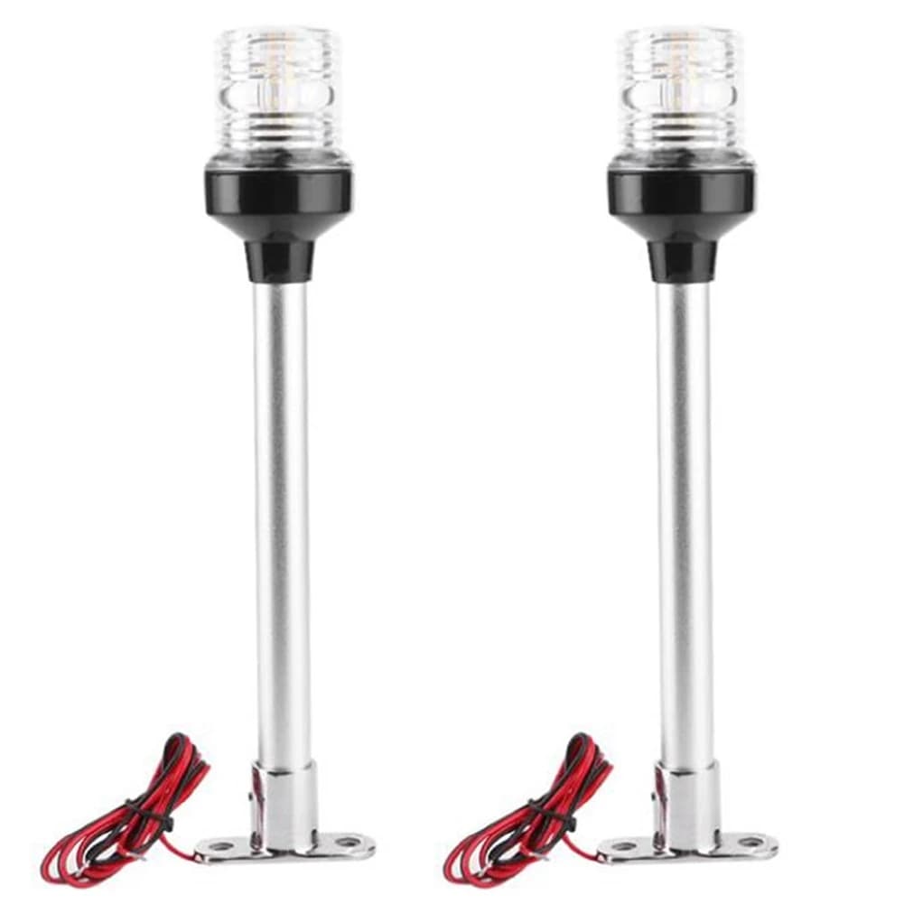2X 12-24V Lampada da vela per barche marine impermeabile Lampada da ancoraggio per poppa per yacht Luci di navigazione a LED Luce per barche da 360 gradi-L94A