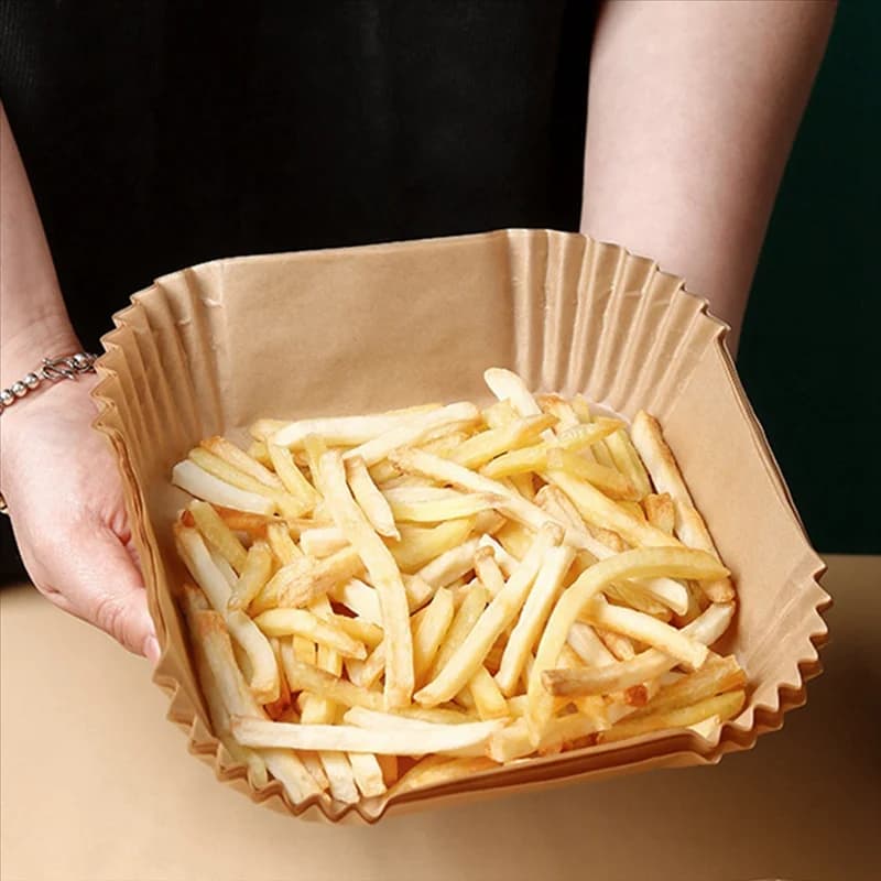 A7THK-100 square paper pieces for air fryer, oil-resistant paper coatings for baking and cooking