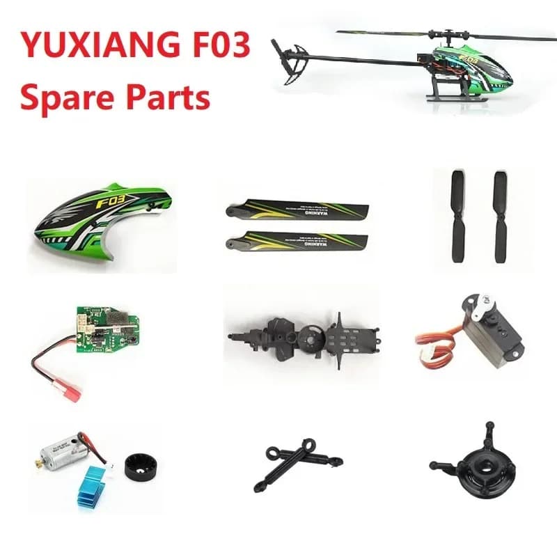 Per YUXIANG F03 M05 RC Elicottero Pezzi di Ricambio Accessori Motore ESC Carrello di Atterraggio Ricevitore Lama di Coda Baldacchino Albero Servo Adatto