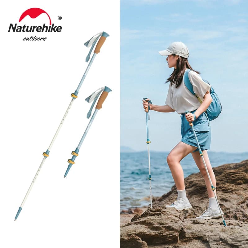 Naturehike NatureSea Aluminium Alloy Telescopic Trekking Sticks Outdoor Hiking Ultralight Women's Professional Walking Stick