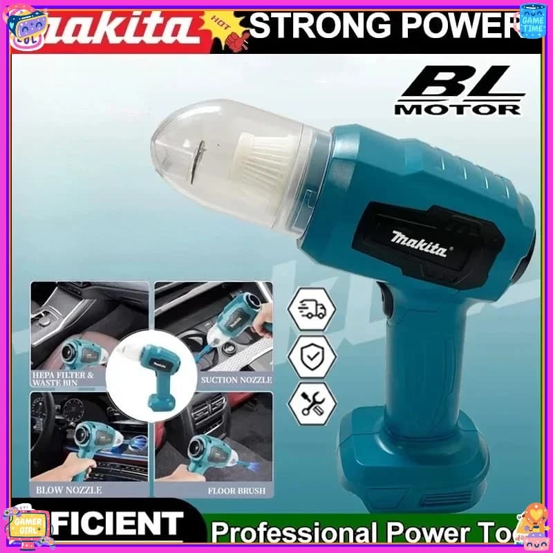 Mini aspirapolvere per auto Makita, multifunzione, portatile, ricaricabile, per la raccolta della polvere, compatibile con batteria da 18V