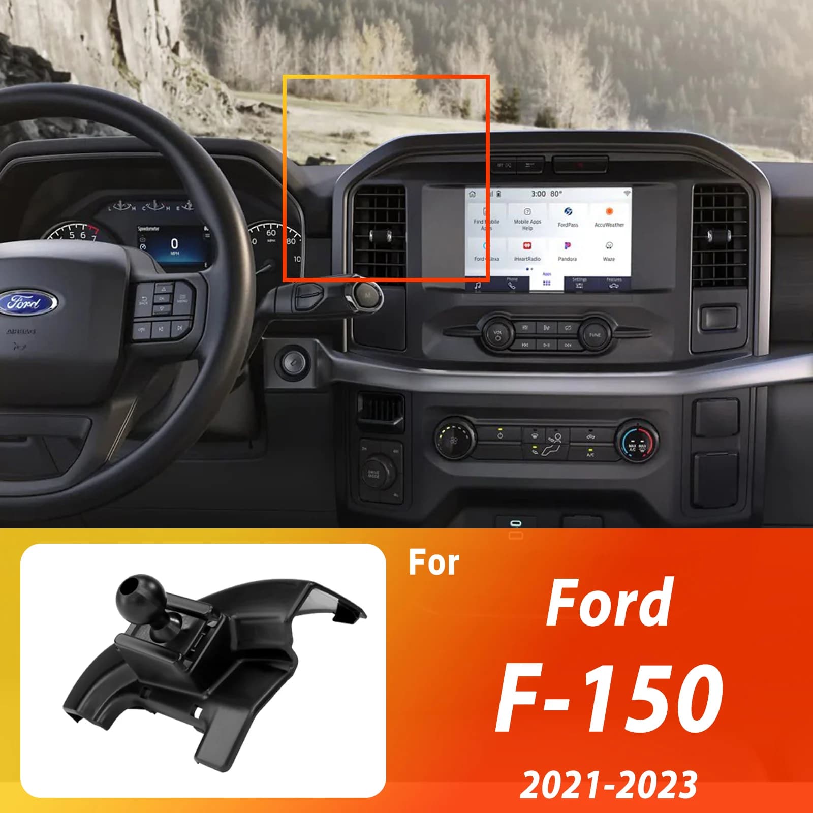 Supporto Magnetico per Telefono con Ricarica Wireless e Rilascio One-Touch per Ford F-150 Raptor 2021 2022 2023
