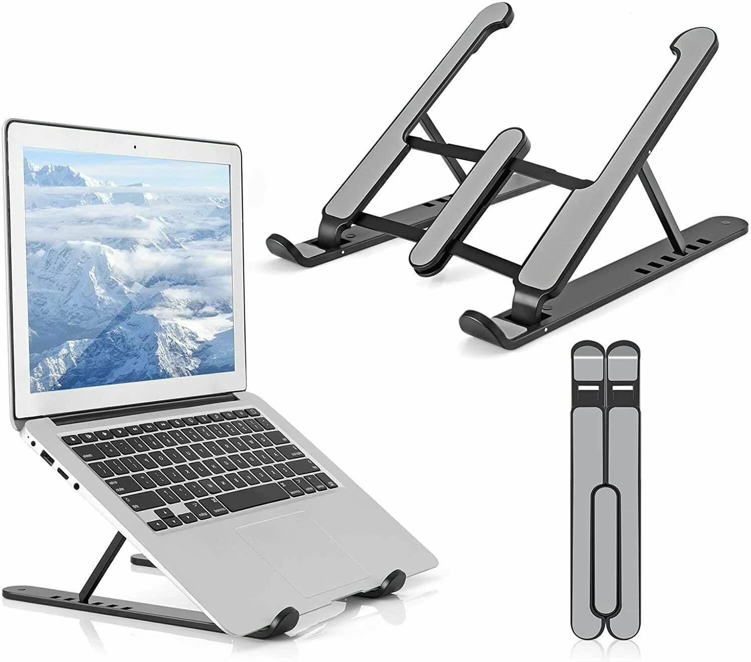 Supporto pieghevole per laptop, staffa regolabile per notebook, base di supporto, design ergonomico, supporto portatile per Macbook Air Pro, antiscivolo, nuovo
