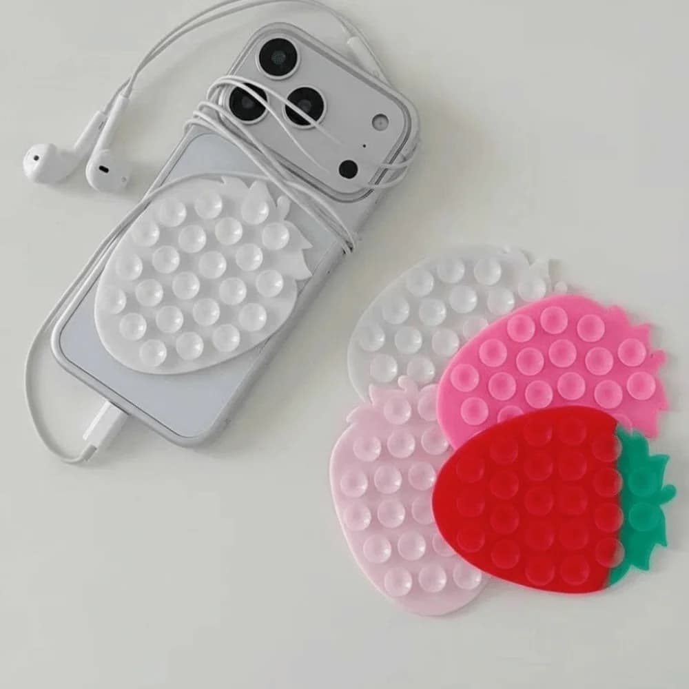 Supporto per Telefono a Ventosa a Forma di Fragola, Supporto Portatile per Auto, Staffa Universale per Navigazione, Pad Fissaggio Telefono