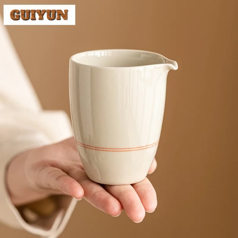 175ml Hand Drawn Double Line Tea Pitcher Luxury Divide Tea Fair Cup Cha Hai Justice Cup Kung Fu Tea for Tea Gift Accessories
