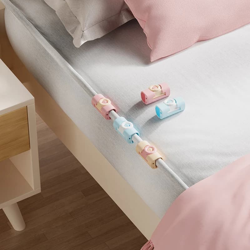 4 pezzi clip per lenzuolo in plastica antiscivolo morsetto trapunta copri letto pinze elementi di fissaggio supporto materasso fibbia di fissaggio per lenzuola