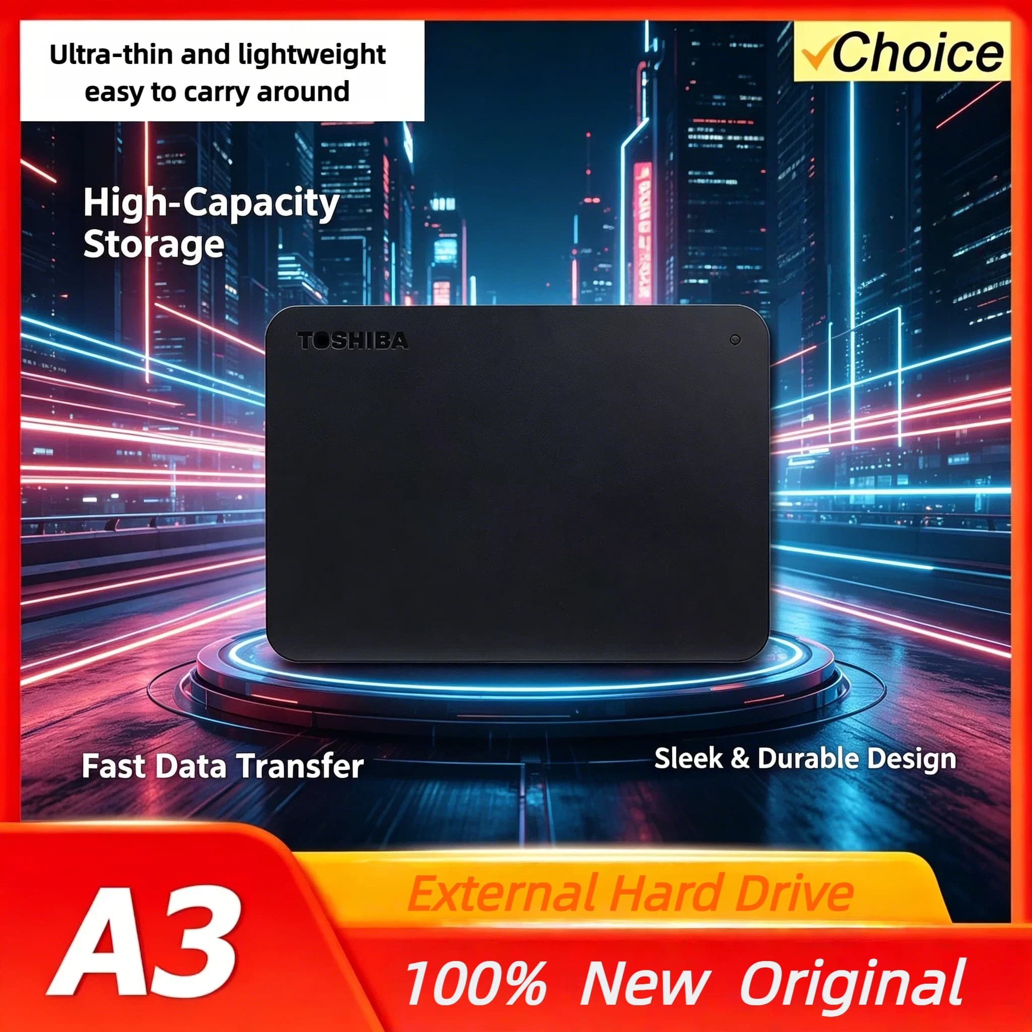 Toshiba per A3 OEM Espansione USB3.0 500GB 1TB 2TB Disco Rigido Esterno Portatile da 2.5 Pollici Box Drive per Laptop PC Gaming PS4