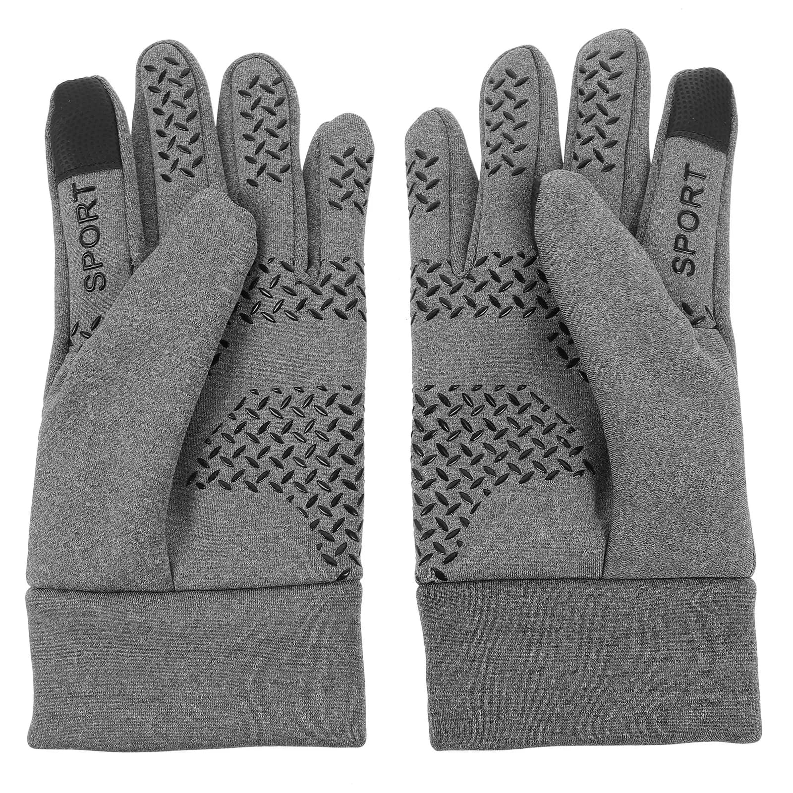 1 paio di guanti touchscreen in poliestere per uomo, antivento, resistenti all'acqua, antiscivolo, per ciclismo all'aperto, sci, corsa, escursionismo, inverno