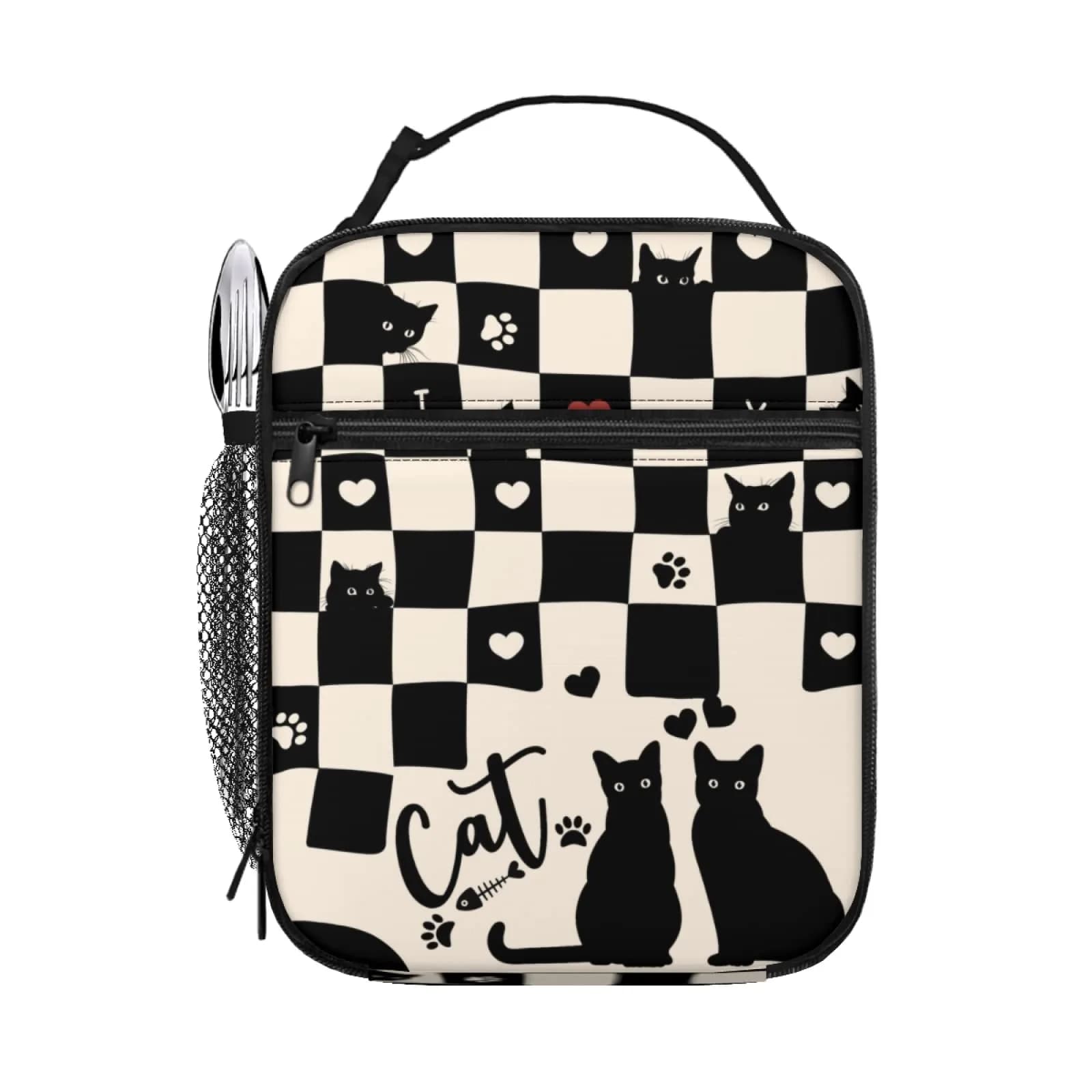 Borsa per il pranzo isolata Black Cat Lunch Box per donna uomo riutilizzabile dispositivo di raffreddamento...