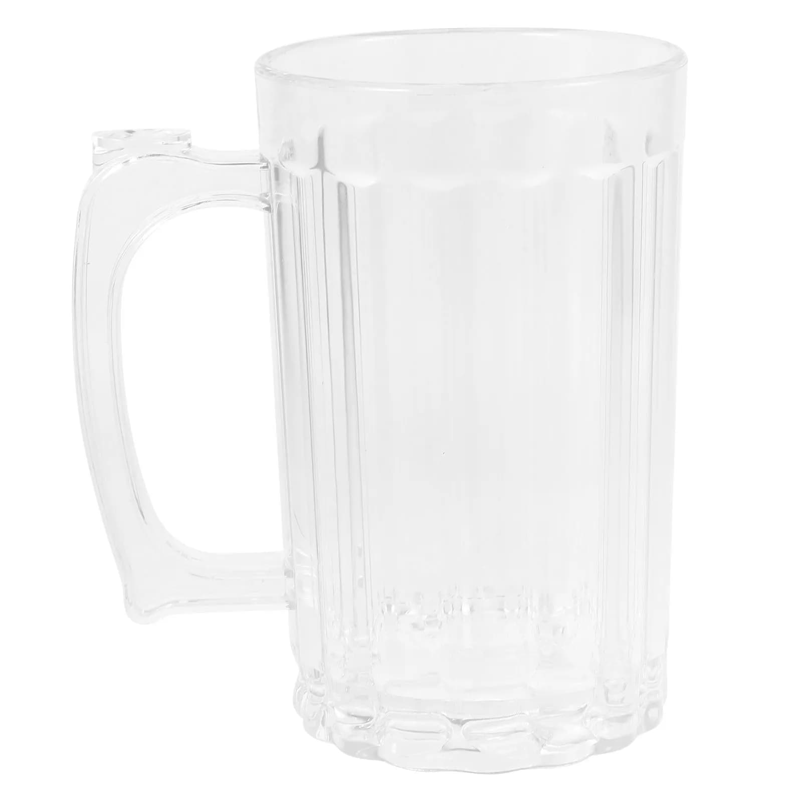 Boccale da Birra Grande in Acrilico, Bicchiere per Acqua Domestico con Manico, Articoli per Bar e Casa, 390ml, Boccale da Birra in Plastica