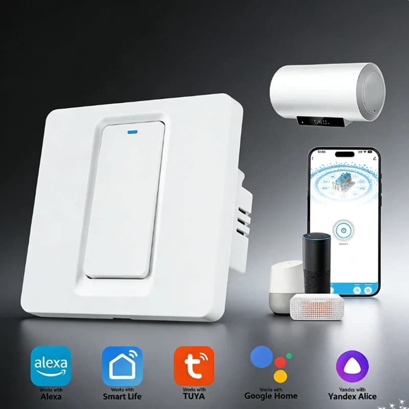Interruttore scaldabagno intelligente/controllo touch WiFi e Bluetooth Funziona con Alexa/Google Home/APP Smart Life/per il bagno di casa