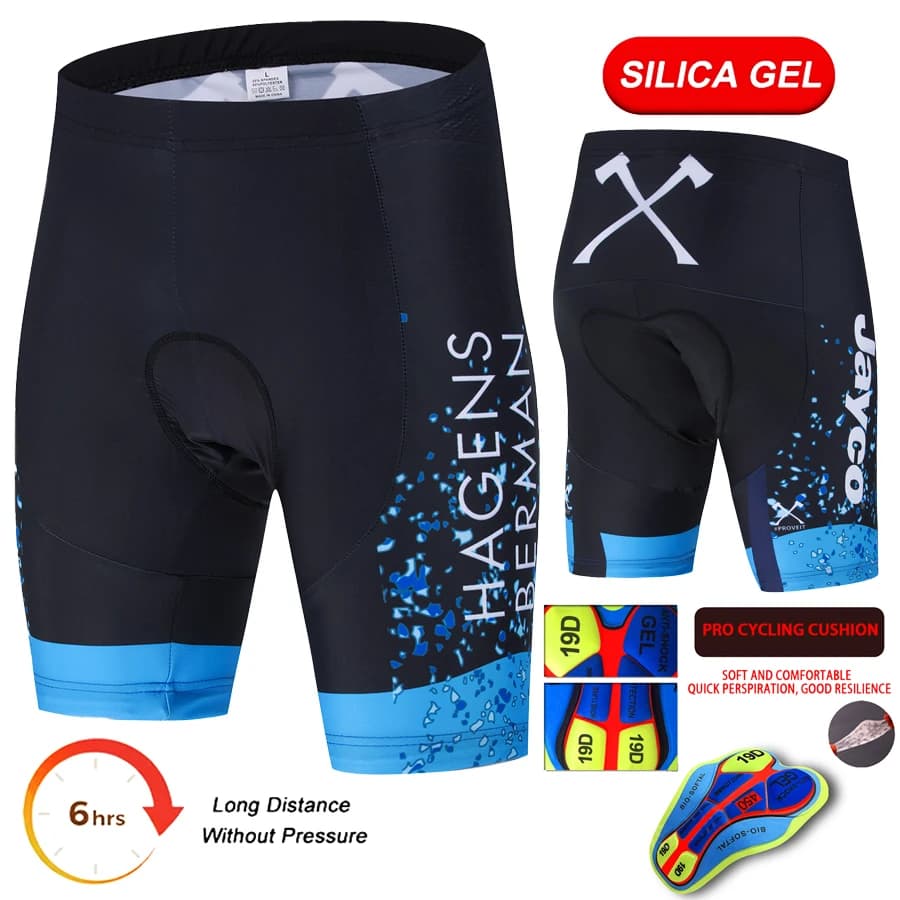 Jayco Pantaloncini con bretelle da ciclismo da uomo con tasca posteriore Pantaloncini da bici imbottiti in gel 19D per uomo Collant da ciclismo su strada di montagna