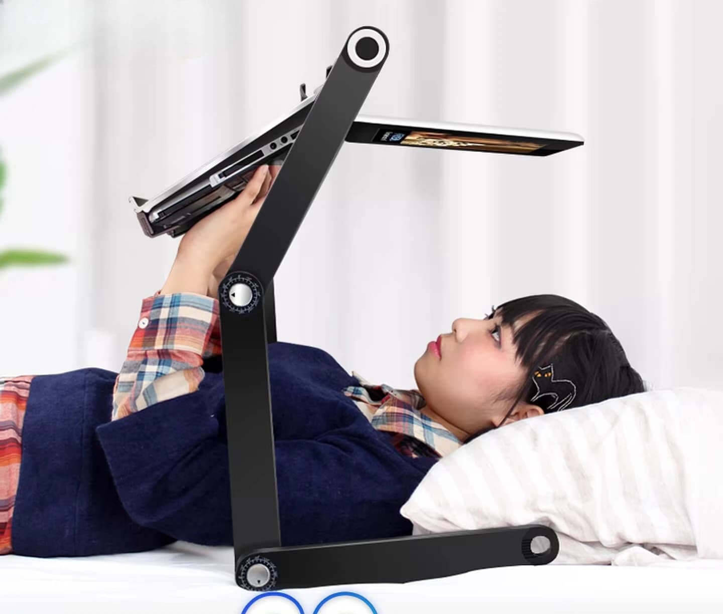 Supporto Pieghevole per Laptop da Letto, Scrivania Leggera per Computer, Ufficio, Lavoro, Studio, Lettura, Porta Notebook