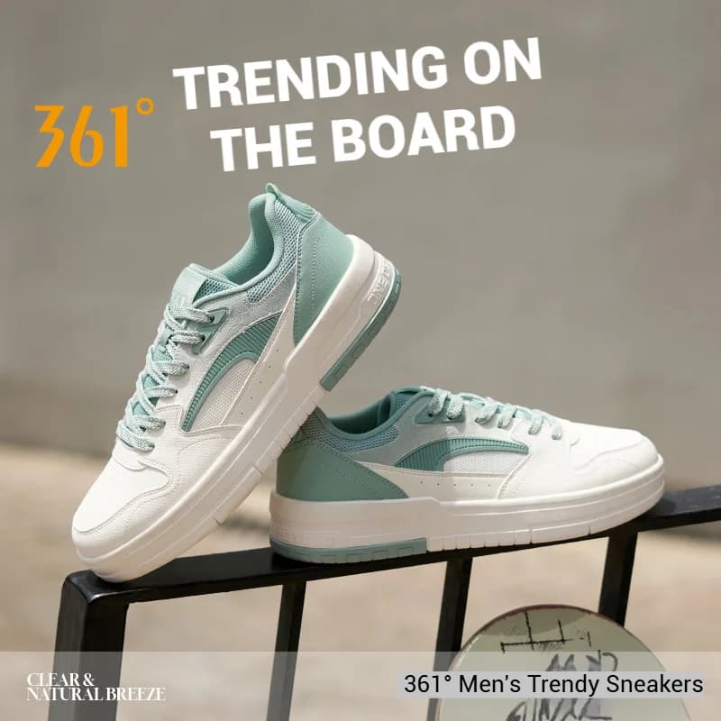 361 gradi NUOVI uomini scarpe da skateboard casual a prova di spruzzi per il tempo libero antiscivolo resistenti all'usura morbido elastico scarpe da ginnastica maschili 672536608