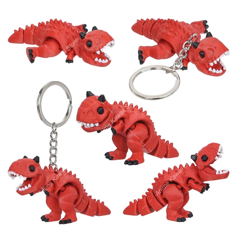 Modellino 3D Stampato di Carnotaurus e Plesiosauro con Articolazioni Rotanti, Decorazione e Giocattolo Antistress, Regalo Dinosauro per Compleanni dei Bambini