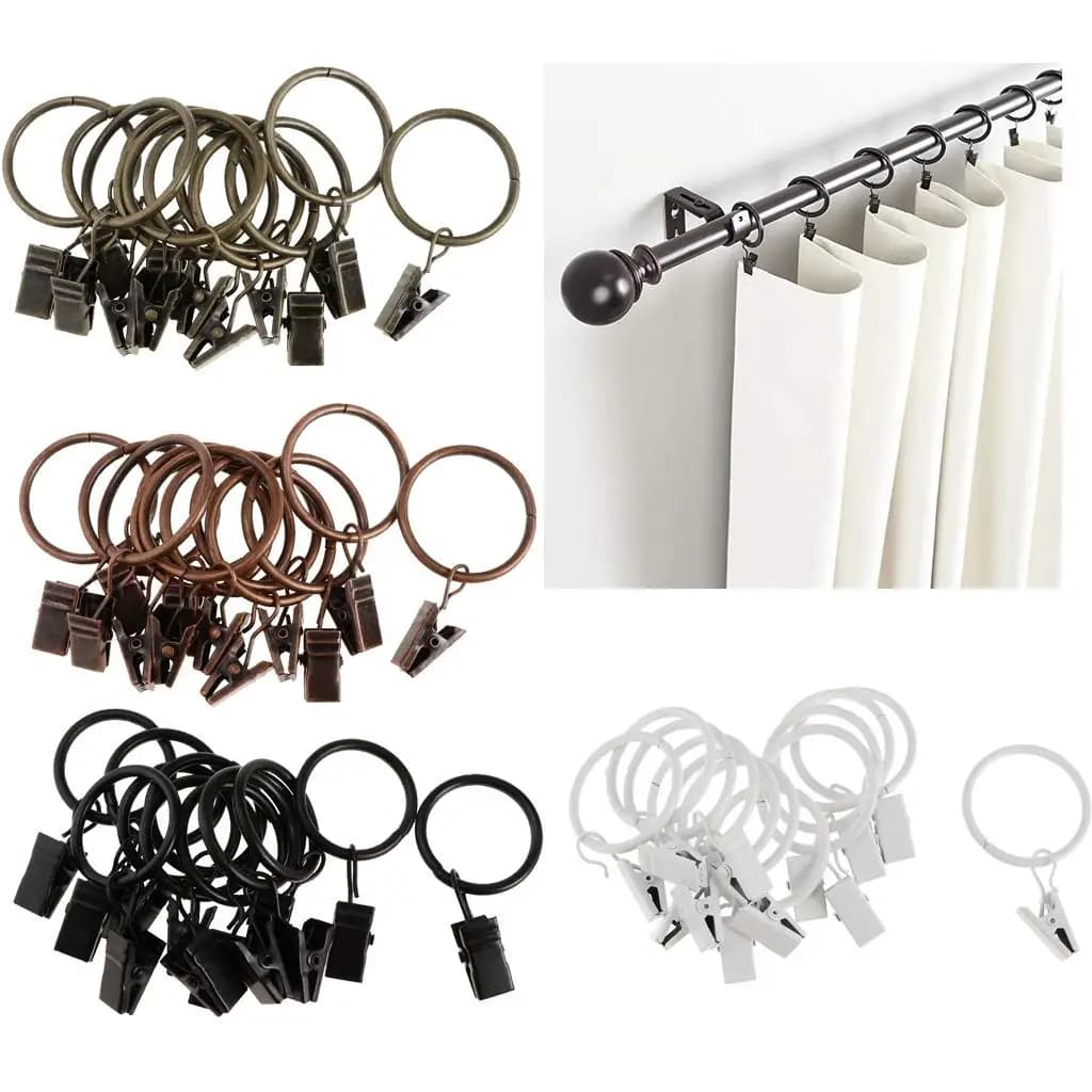 Anelli per Tende Stile Romano, Ganci e Clip in Ferro, Accessori per Tende da Finestra e Supporti per Pali