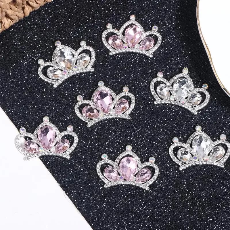 10 pieces of fashionable flash rhinestones studded with alloy crowns accessories decoration for hair clips diy