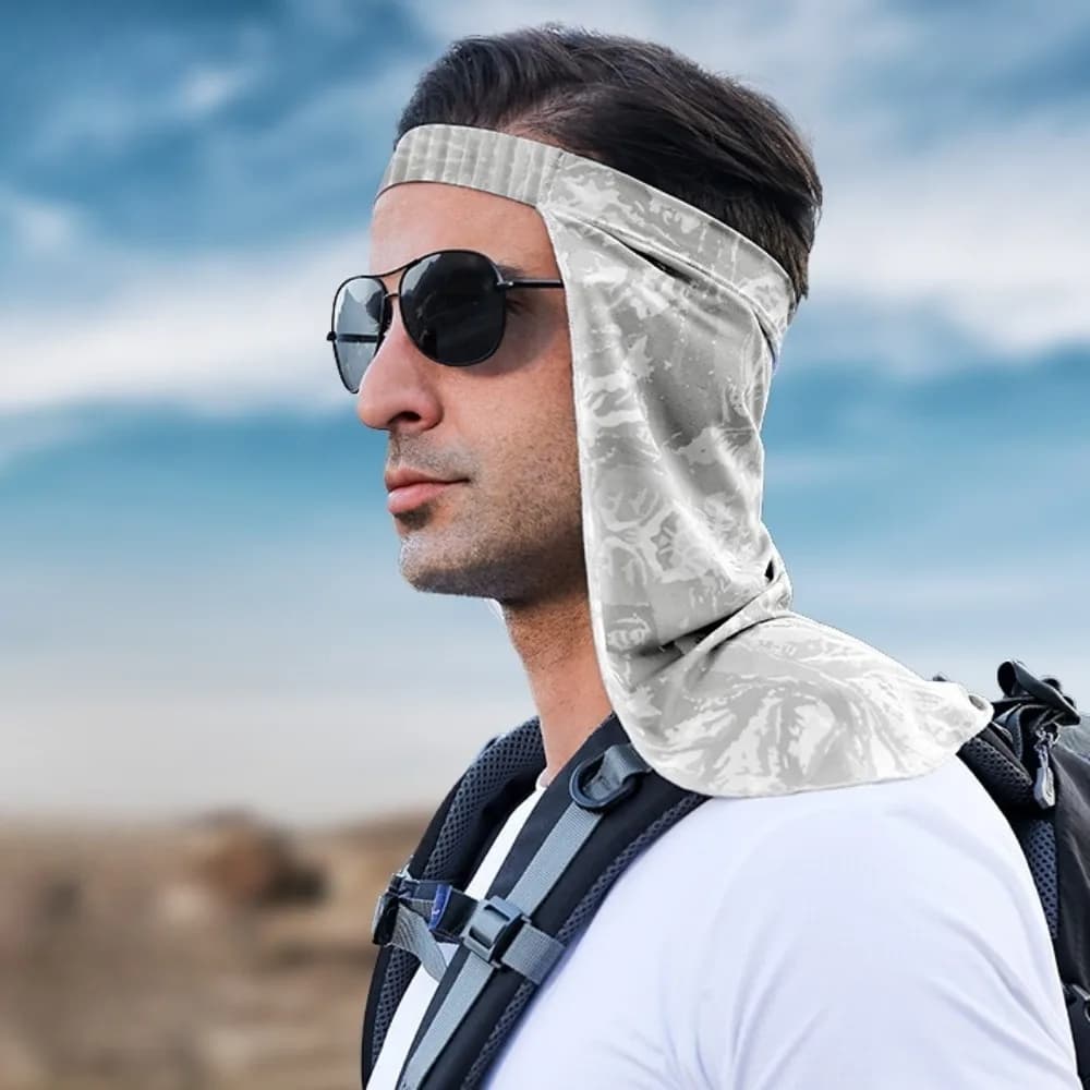 Fascia elastica per fitness con visiera allungata, traspirante, protezione solare per il collo, maschera viso in seta ghiacciata
