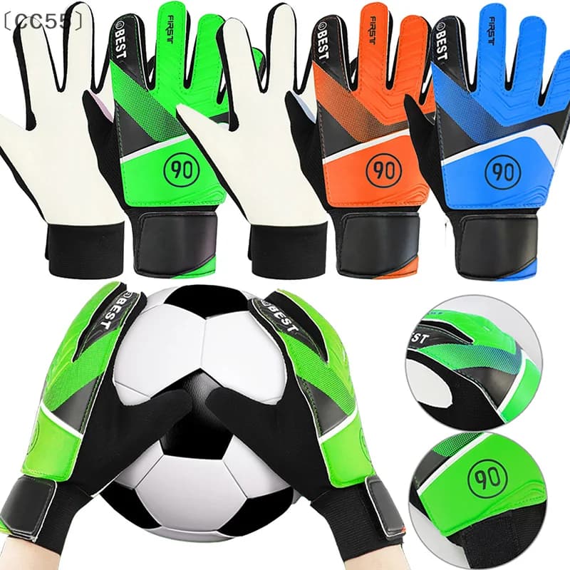 maveraCC55⚡1 paio di guanti da portiere da calcio per bambini Guanti protettivi per le mani da portiere in lattice PU anti-collisione con imbottitura sul palmo
