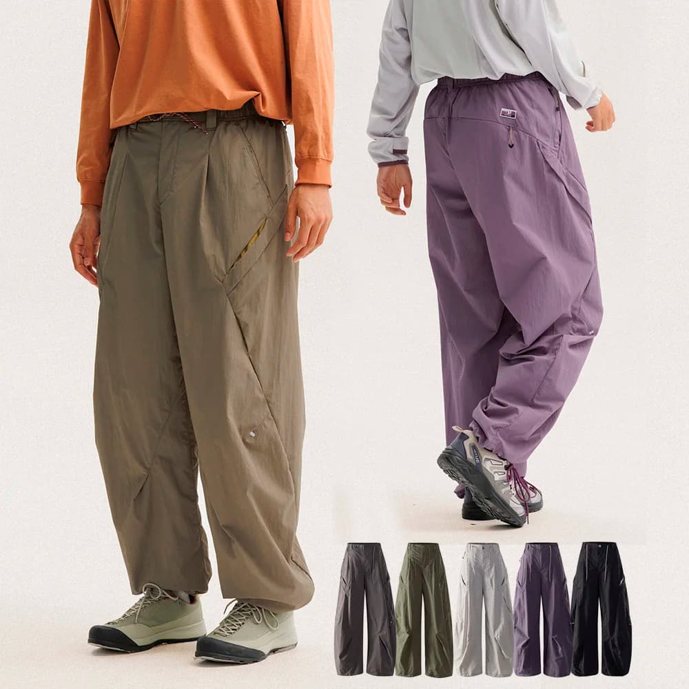 Uomo Donna Leggero Impermeabile Asciugatura rapida Sport all'aria aperta Escursionismo Allentato Casual Techwear Track Cargo Pant Pantaloni da jogging