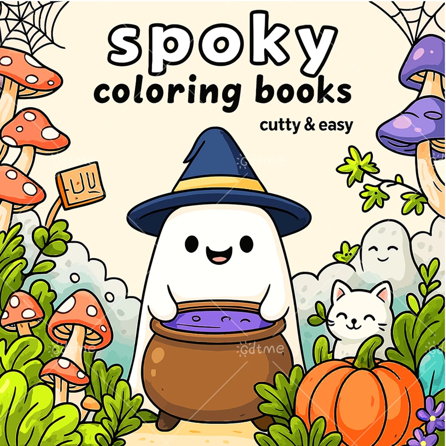 Halloween Spooky Bold-easy Patterns Coloring Book for Adults Cute Drawing Book Perfect Gift for Party and Birthday Gift Idea