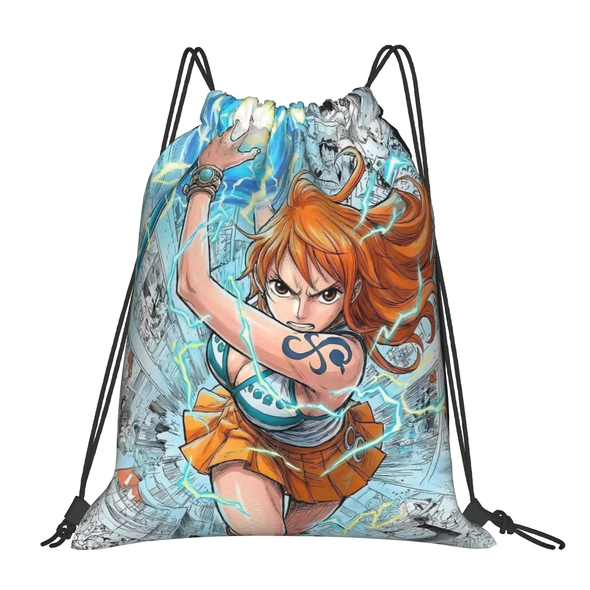 Borse con coulisse Nami One Piece, zaino portaoggetti per la spesa, borsa porta scarpe per la scuola
